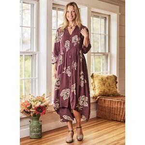 April Cornell Monique Everyday Dress Asymmetrical Hem Pocket Cottagecore Size XS